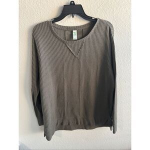 ❤️Green Tea Waffle Long Sleeve Top